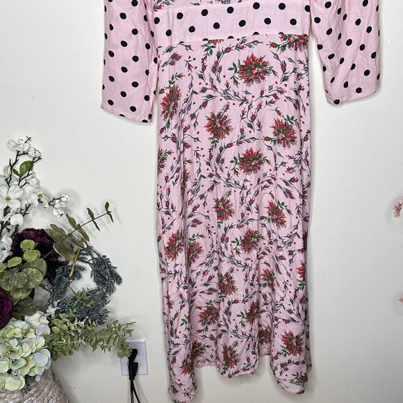 CATH KIDSTON Forever Button-Through Tea Maxi Dress Pale Pink Floral {3Q7} - Picture 7 of 9